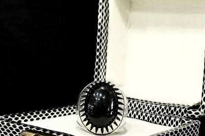 Glossy🖤 - Aqeeq Handmade Silver Ring