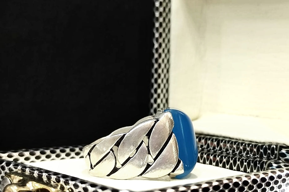 Capri Blue🌀 - Turkish Silver Ring