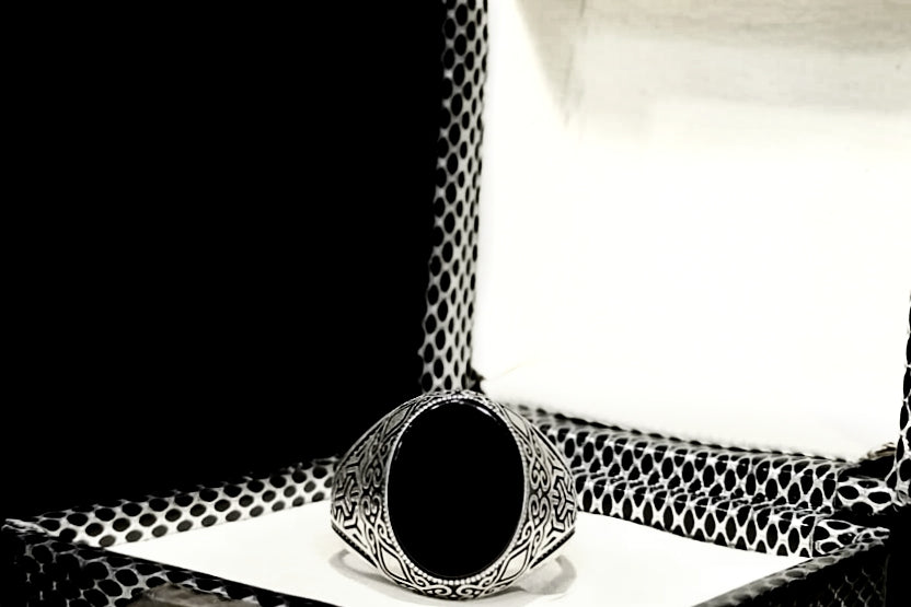 Pitch - Black ⚫ Turkish Silver Ring