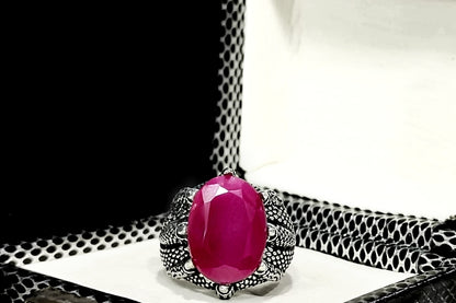 Ruby - Turkish Silver Ring