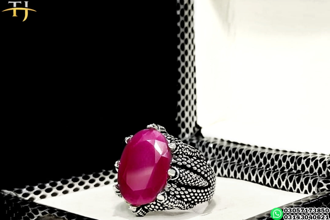 Ruby - Turkish Silver Ring