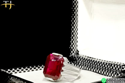 Garnet Yaqoot💓 - Handmade Silver Ring