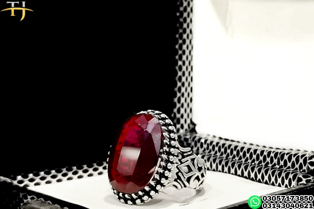 Garnet Yaqoot♥️ - Irani Silver Ring