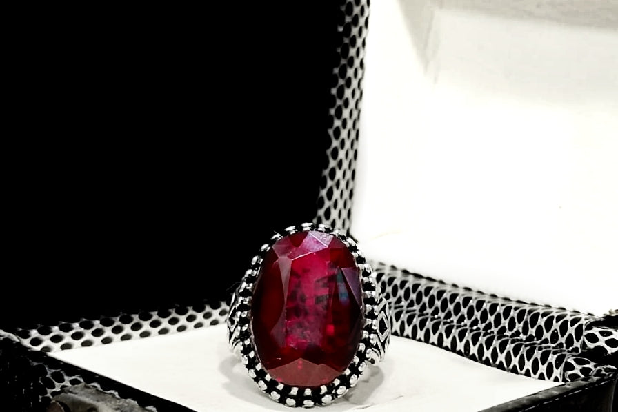 Garnet Yaqoot♥️ - Irani Silver Ring