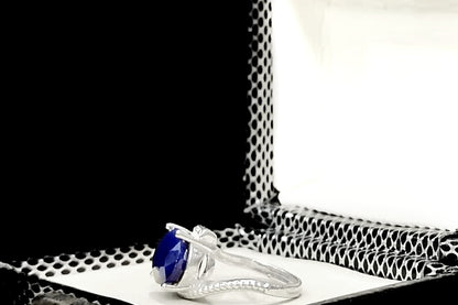 Blue Sapphire - Handmade Ladies Silver Ring