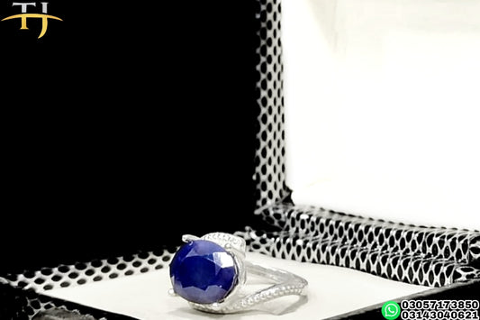 Blue Sapphire - Handmade Ladies Silver Ring